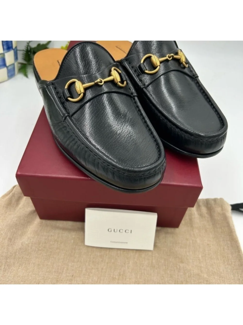 Men’s Gucci Open Horsebit Roos Backless Loafers. Size 8. Made in Italy.